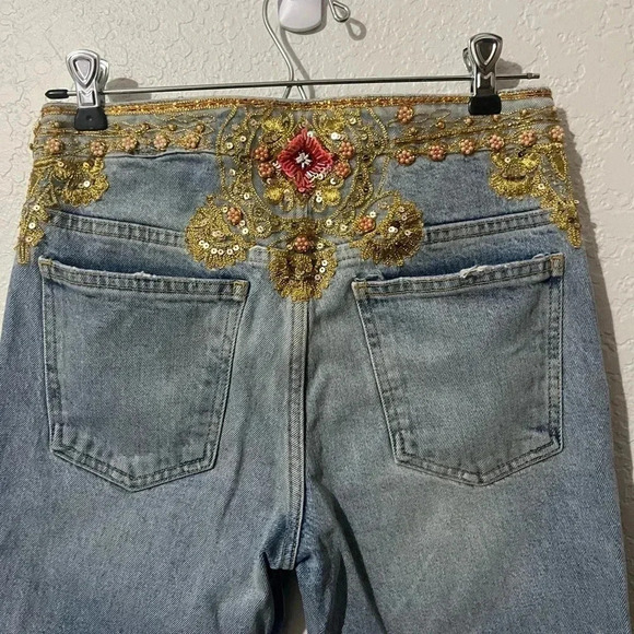 We The Free Gold Embroidery Jeans size 26 - Picture 7 of 7